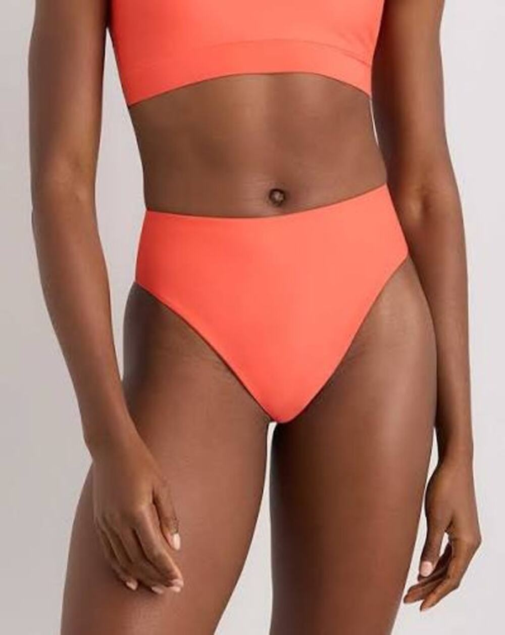 QUINCE  High Rise Bikini Bottom Sunset Orange NWT Sz Large L SLOW FASHION